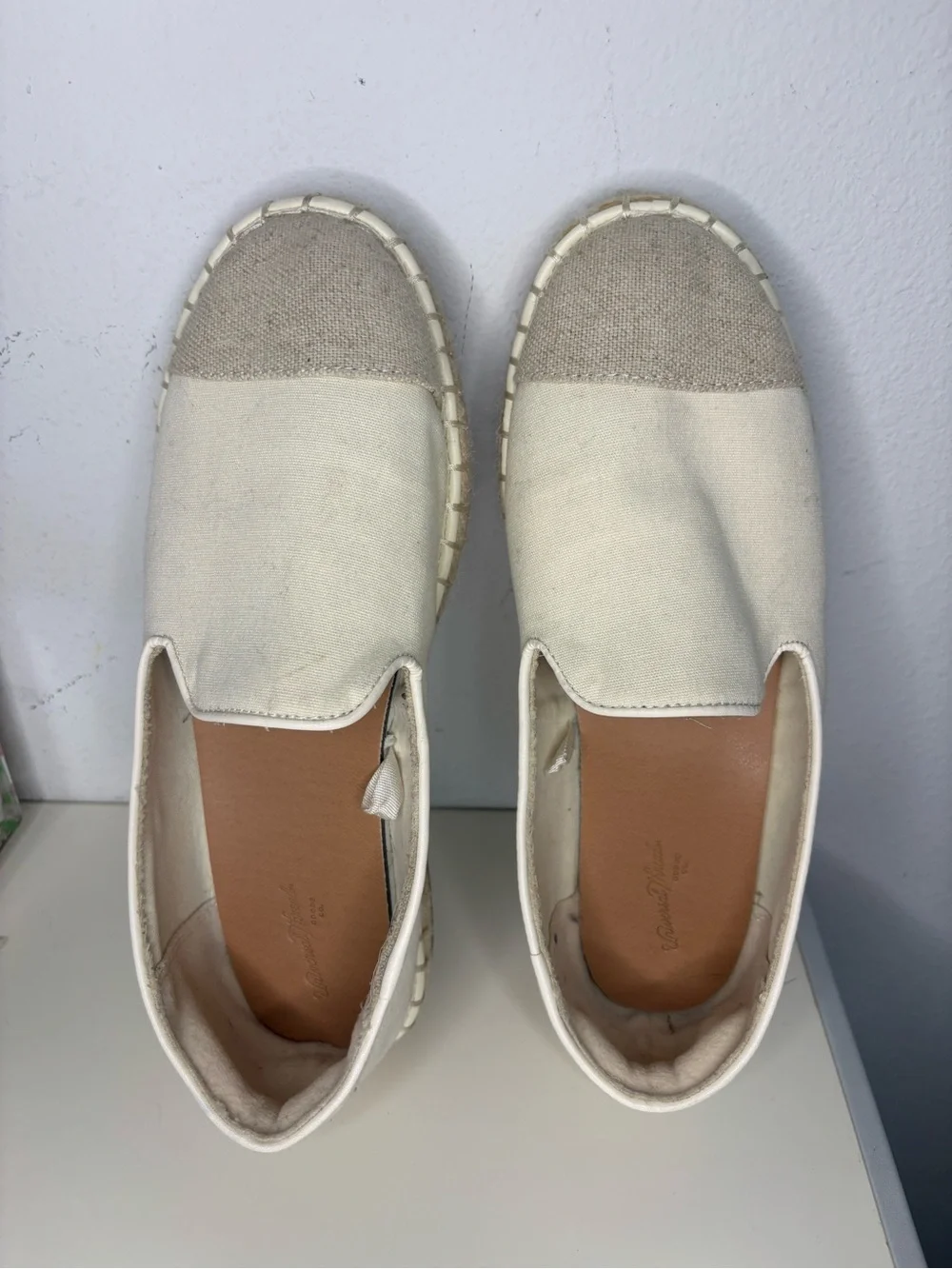 UNIVERSAL THREAD CANVAS NEUTRAL SLIP ON PLATFORM SHOES SZ 7.5
